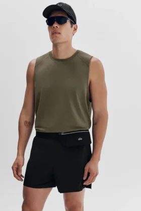 Alo Vapor Muscle Top – Olive Tree