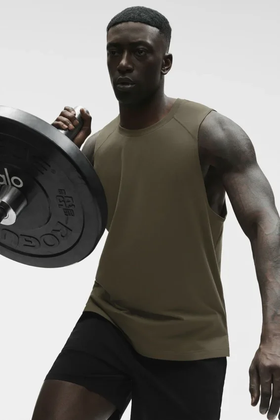 Alo Vapor Muscle Top – Olive Tree