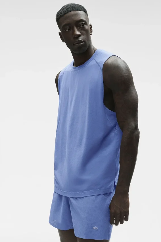 Alo Vapor Muscle Top – Provence Blue