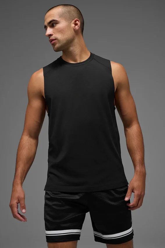 Alo Vapor Muscle-Top – Schwarz