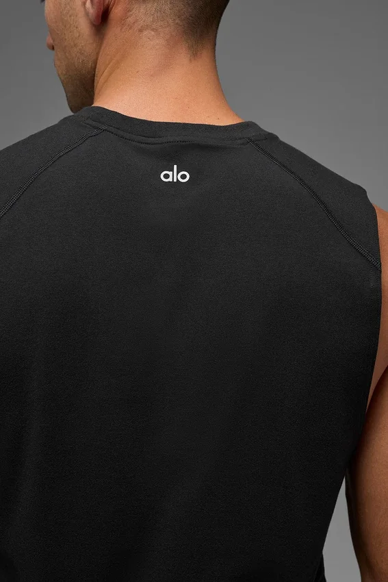 Alo Vapor Muscle-Top – Schwarz
