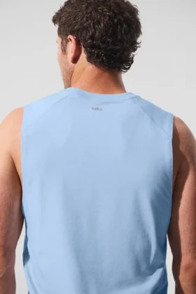 Alo Vapor Muscle Top – Seashell Blue