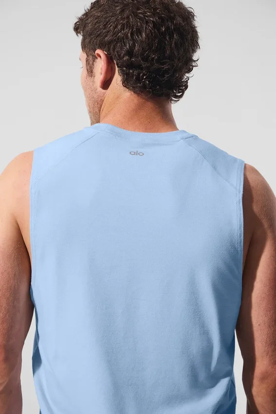 Alo Vapor Muscle Top – Seashell Blue