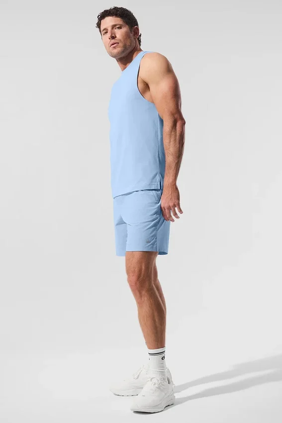 Alo Vapor Muscle Top – Seashell Blue