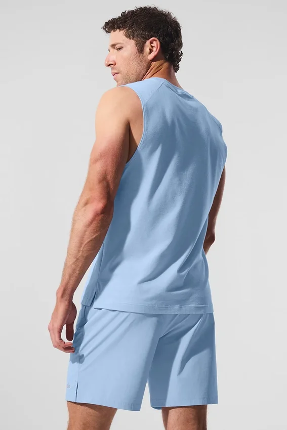 Alo Vapor Muscle Top – Seashell Blue