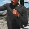 Alo Vapor Rundhals-Langarmshirt – Anthrazit