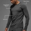 Alo Vapor Rundhals-Langarmshirt – Anthrazit