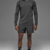 Alo Vapor Rundhals-Langarmshirt – Anthrazit
