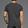 Alo Vapor Rundhals-Shirt mit Kurzarmshirts – Anthrazit