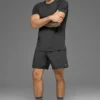 Alo Vapor Rundhals-Shirt mit Kurzarmshirts – Anthrazit