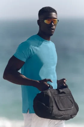 Alo Vapor Rundhals-Shirt mit Kurzarmshirts – Blue Breeze