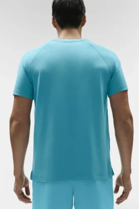 Alo Vapor Rundhals-Shirt mit Kurzarmshirts – Blue Breeze