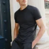 Alo Vapor Rundhals-Shirt mit Kurzarmshirts – Schwarz