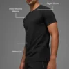 Alo Vapor Rundhals-Shirt mit Kurzarmshirts – Schwarz