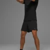 Alo Vapor Rundhals-Shirt mit Kurzarmshirts – Schwarz