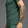 Alo Vapor Rundhals-T-Shirt mit Kurzarmshirts – Clover Green