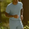Alo Vapor Rundhals-T-Shirt mit Kurzarmshirts – Desert Sage