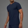 Alo Vapor Rundhals-T-Shirt mit Kurzarmshirts – Navy