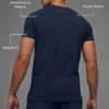Alo Vapor Rundhals-T-Shirt mit Kurzarmshirts – Navy