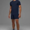 Alo Vapor Rundhals-T-Shirt mit Kurzarmshirts – Navy