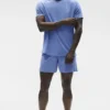 Alo Vapor Rundhals-T-Shirt mit Kurzarmshirts – Provence-Blau