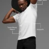 Alo Vapor Rundhals-T-Shirt mit Kurzarmshirts – Weiß