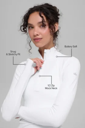 Alosoft 1/2 Zip Rapid Pullover – Weiß