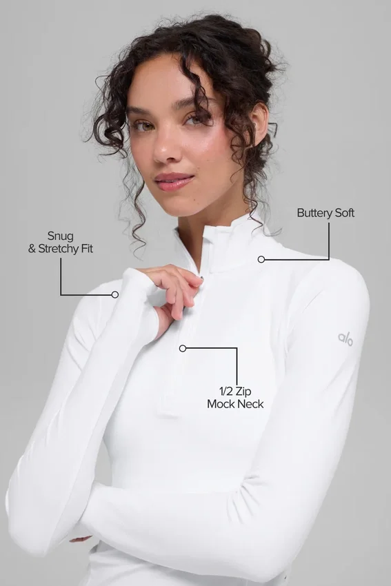 Alosoft 1/2 Zip Rapid Pullover – Weiß