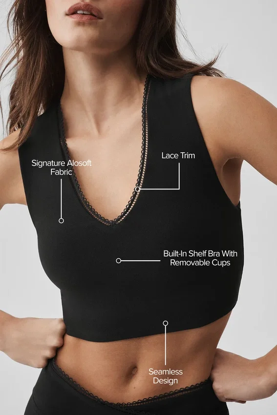 Alosoft Affection BH-Top mit V-Ausschnitt – Schwarz