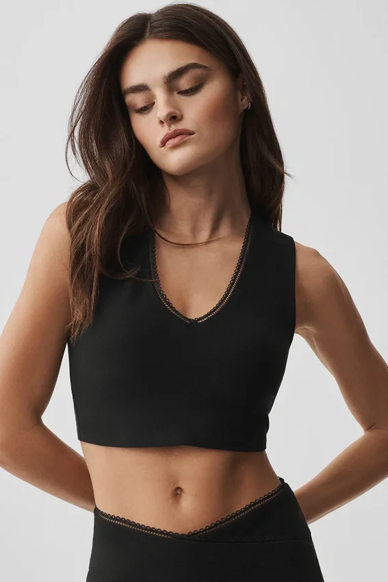Alosoft Affection BH-Top mit V-Ausschnitt – Schwarz