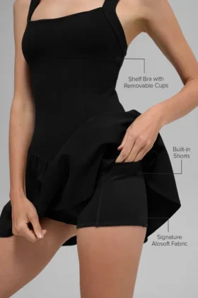 Alosoft Break Point Tenniskleid – Schwarz