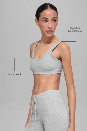 Alosoft Center Stage BH – Athletic Heather Grey