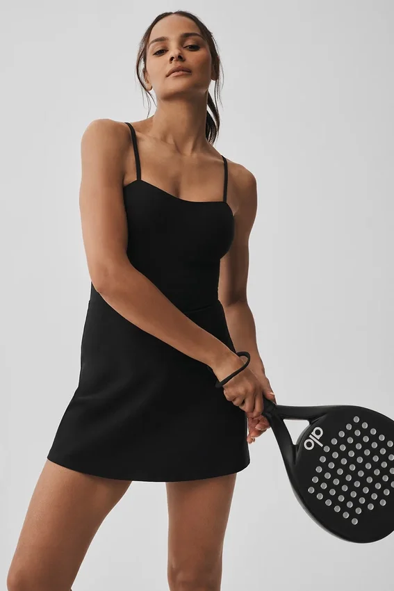 Alosoft Courtside Tenniskleid – Schwarz