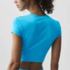 Alosoft Crop Finesse Kurzarmshirt – Azurblau