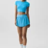 Alosoft Crop Finesse Kurzarmshirt – Azurblau