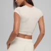 Alosoft Crop Finesse Kurzarmshirt – Beige