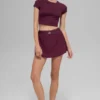 Alosoft Crop Finesse Kurzarmshirt – Burgunderrot