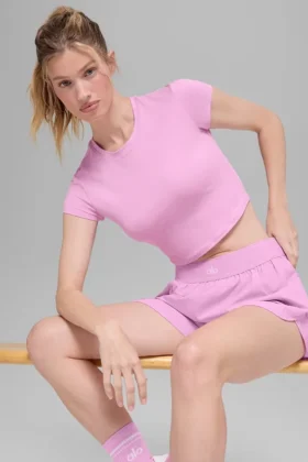 Alosoft Crop Finesse Kurzarmshirt – Candy Heart Pink