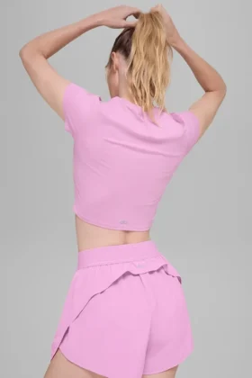 Alosoft Crop Finesse Kurzarmshirt – Candy Heart Pink