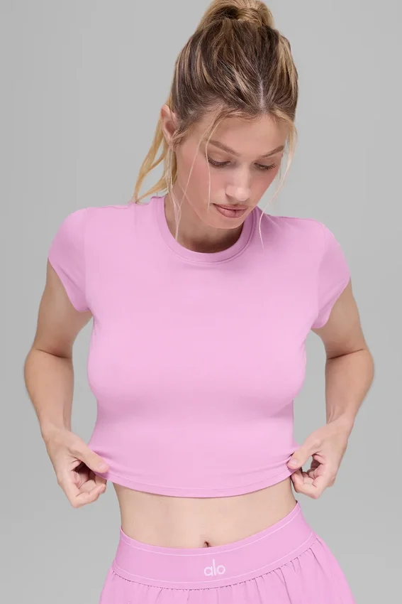 Alosoft Crop Finesse Kurzarmshirt – Candy Heart Pink