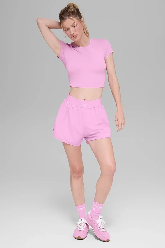 Alosoft Crop Finesse Kurzarmshirt – Candy Heart Pink