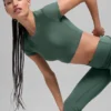 Alosoft Crop Finesse Kurzarmshirt – Kleegrün