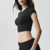 Alosoft Crop Finesse Kurzarmshirt – Schwarz