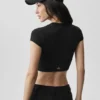 Alosoft Crop Finesse Kurzarmshirt – Schwarz