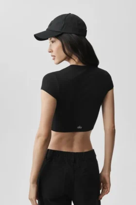 Alosoft Crop Finesse Kurzarmshirt – Schwarz