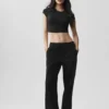 Alosoft Crop Finesse Kurzarmshirt – Schwarz