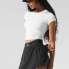 Alosoft Crop Finesse Kurzarmshirt – Weiß