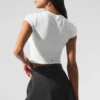 Alosoft Crop Finesse Kurzarmshirt – Weiß
