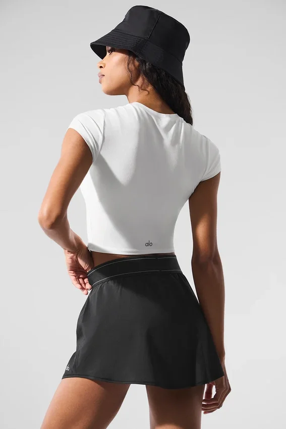 Alosoft Crop Finesse Kurzarmshirt – Weiß