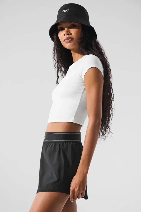 Alosoft Crop Finesse Kurzarmshirt – Weiß